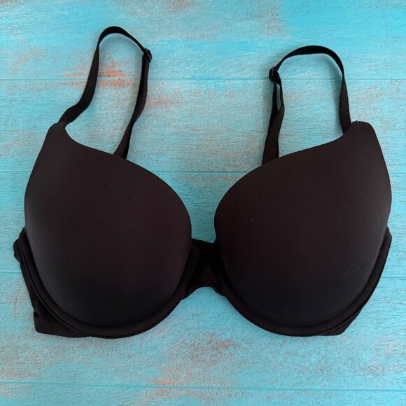 Victorias Secret Push-Up Bras Set Of 2 32D Black & Nude with Sea-foam Overlay - Picture 2 of 7